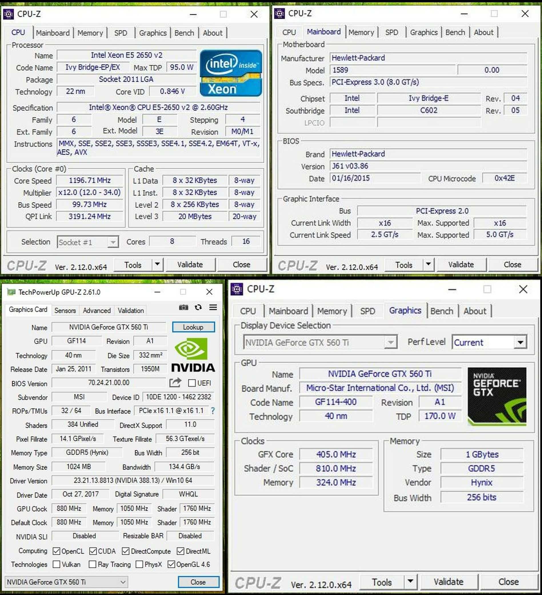 Системный блок HP Z420 Xeon E5-2650v2-16Gb-ssd120Gb/hdd320Gb  GTX560ti