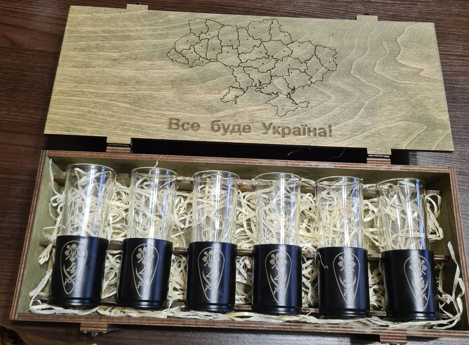 Комплект чарок-гільз скло 6шт