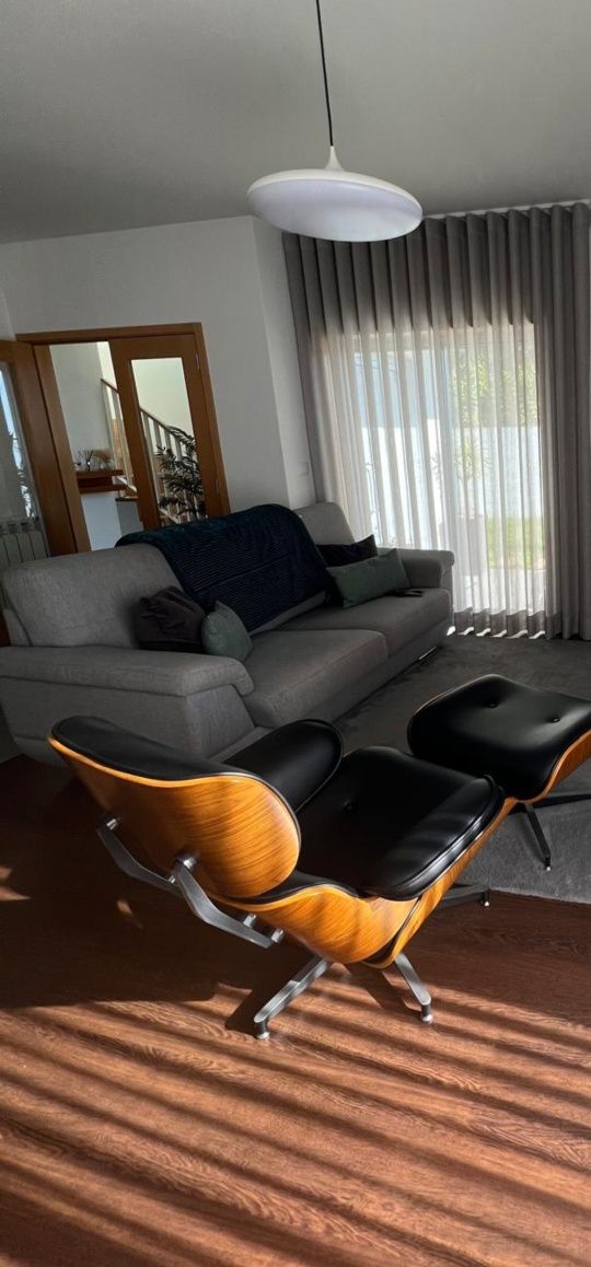 Sofa cinzento 3 lugares como novo tecido lavavel