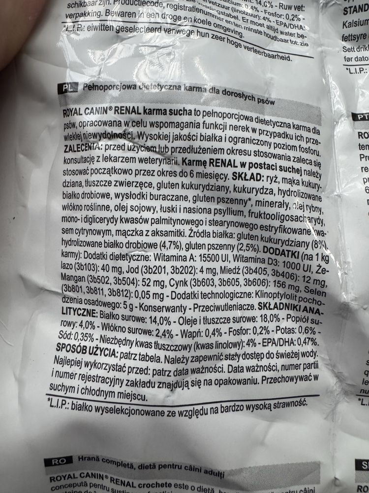 Royal canin renal select sucha karma dla psa 10kg plus gratis 2,6kg