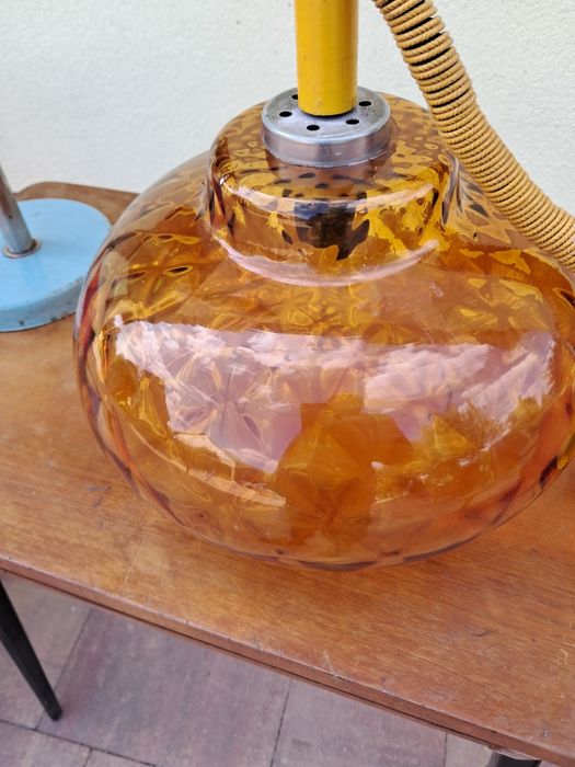 Klosz szklany PRL art deco Huta Kraków