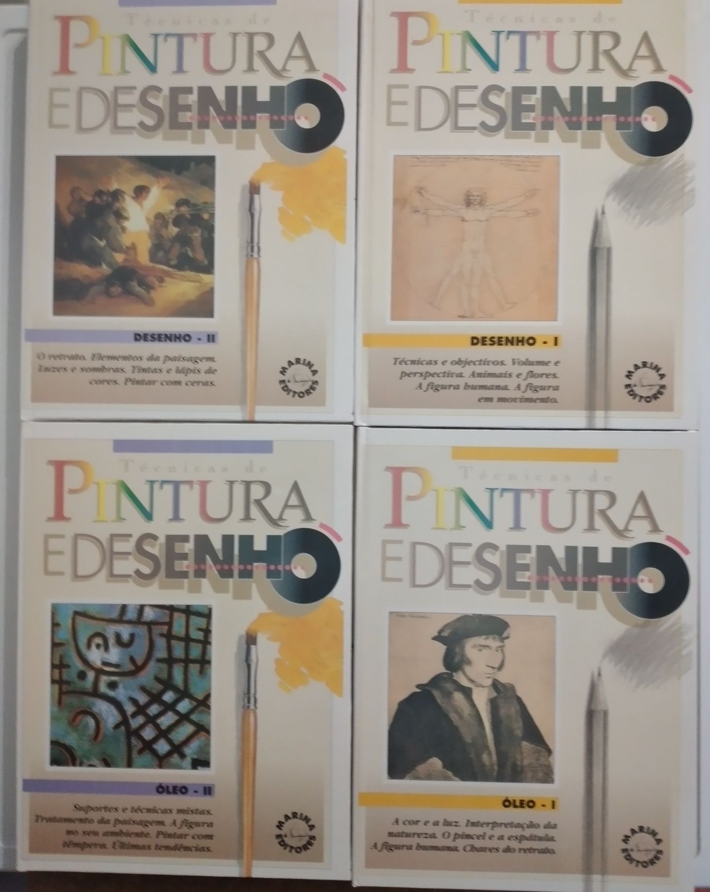 Técnicas de pintura e desenho - 8 livros novos