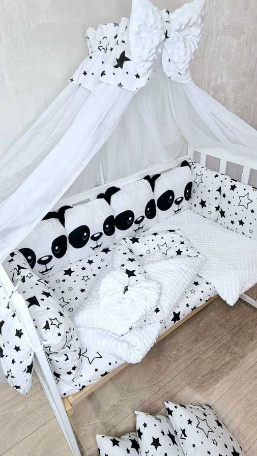 Комплект постільної білизни в кроватку з захистом для новонароджених