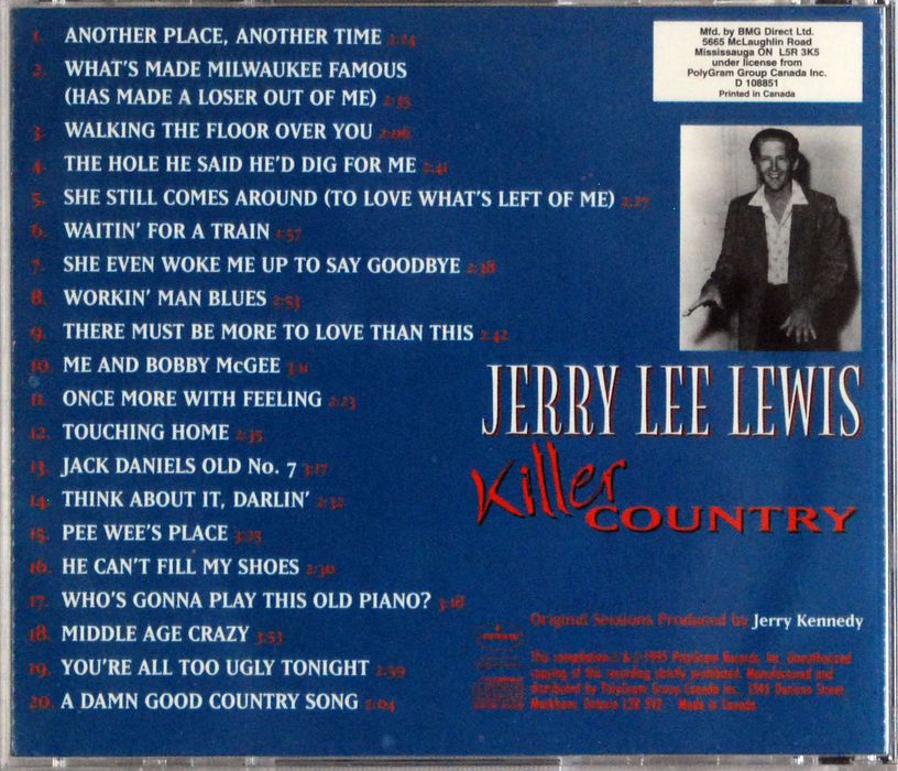 (CD) Jerry Lee Lewis - Killer Country (Canada) 1995r.