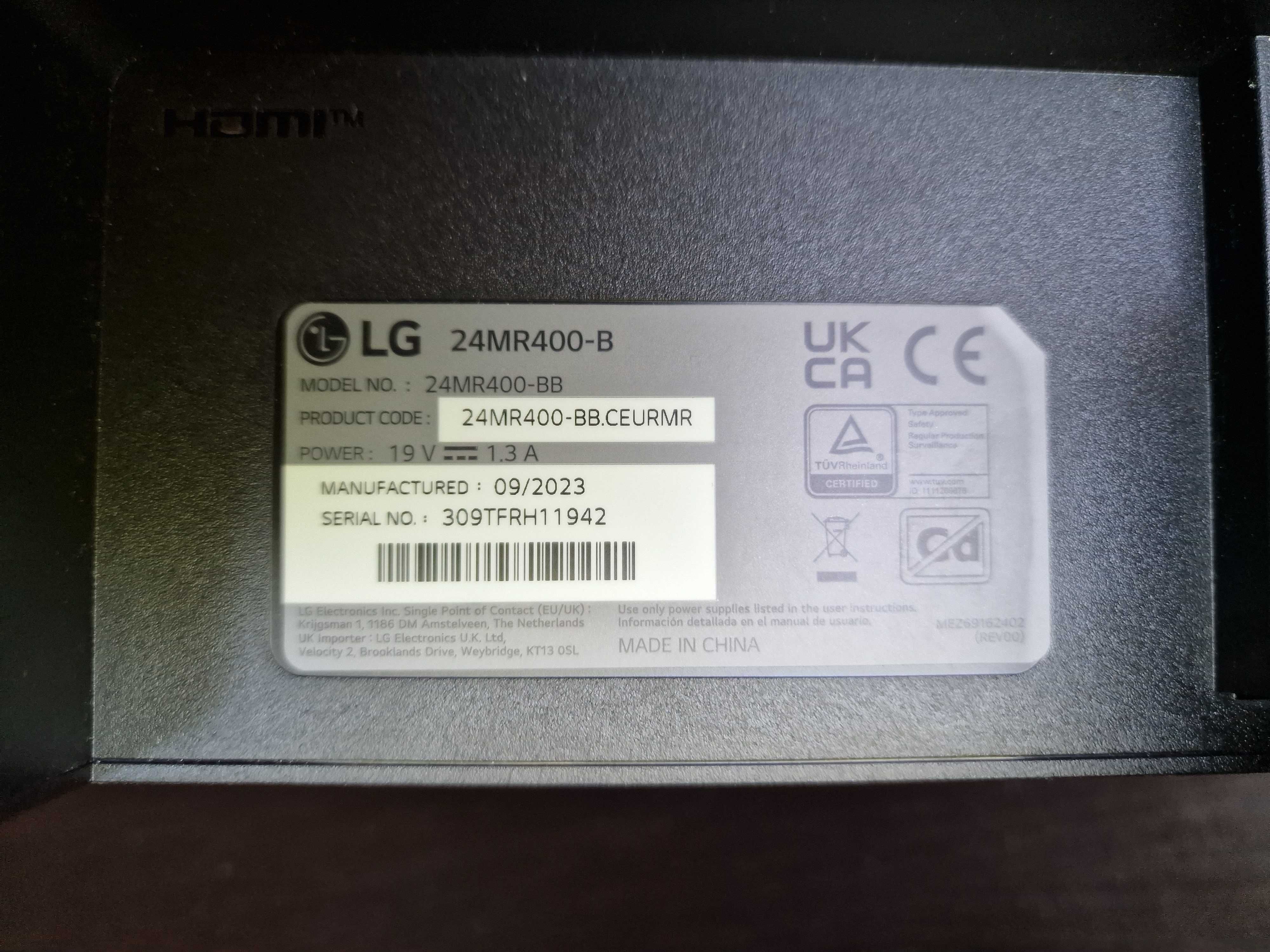 Monitor LG 24MR400-B 23,8" Full HD IPS 100Hz 5ms