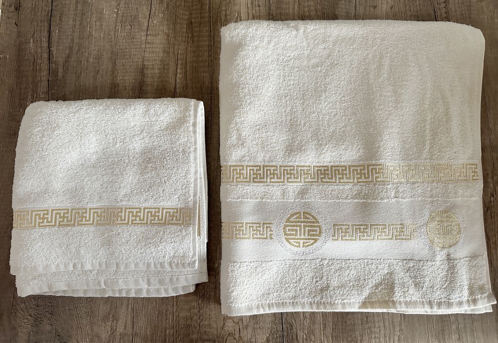 Komplet ręczników 2szt ecru kremowe nowe