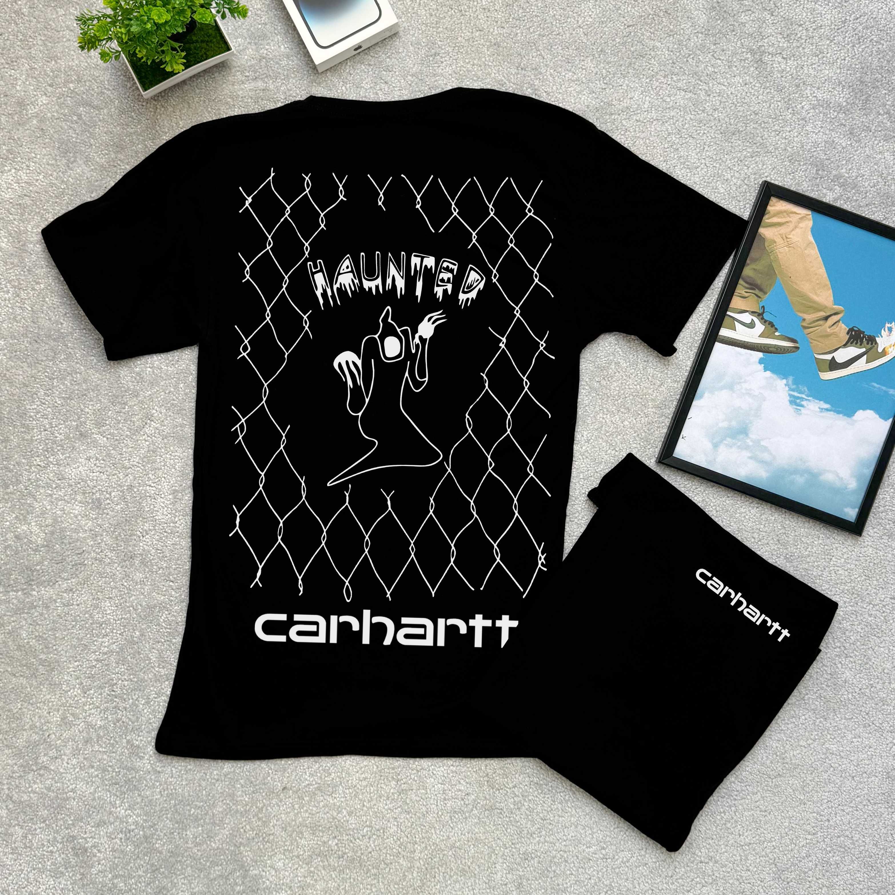 Биг Лого Принт | Футболка Carhartt Fading | С М Л ХЛ | Белая / Черная