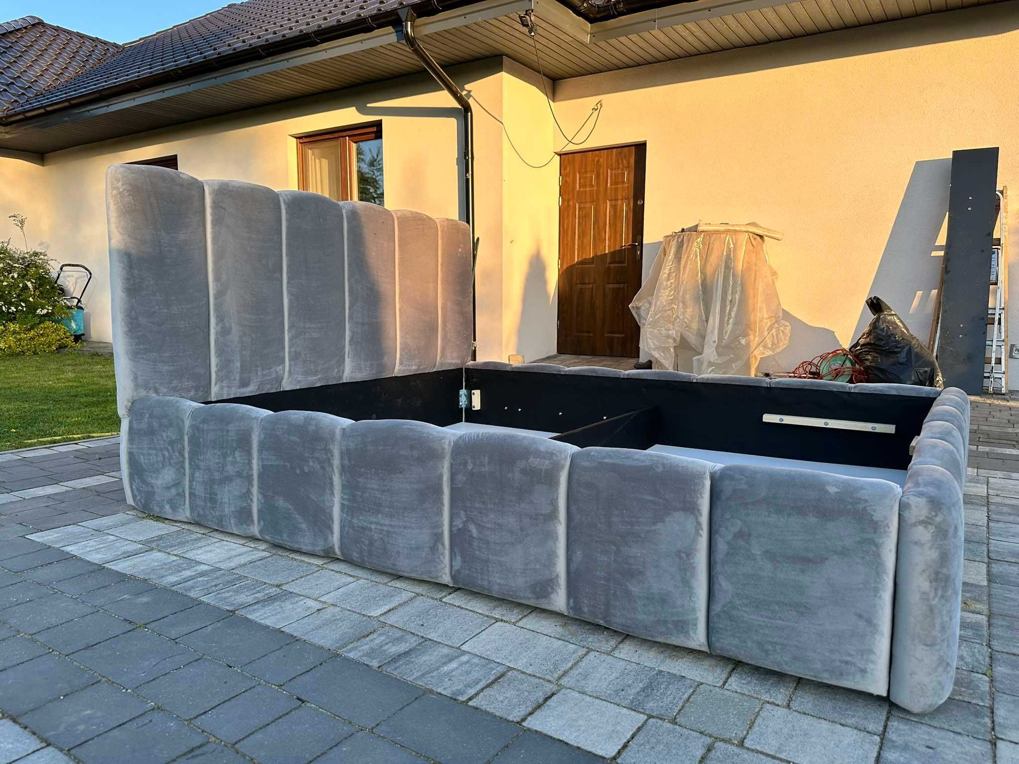 Łóżko tapicerowane Bali 160x200 z pojemnikiem na pościel + stelaż