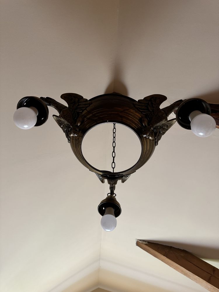 Mosiężna lampa sufitowa żyrandol orzeł