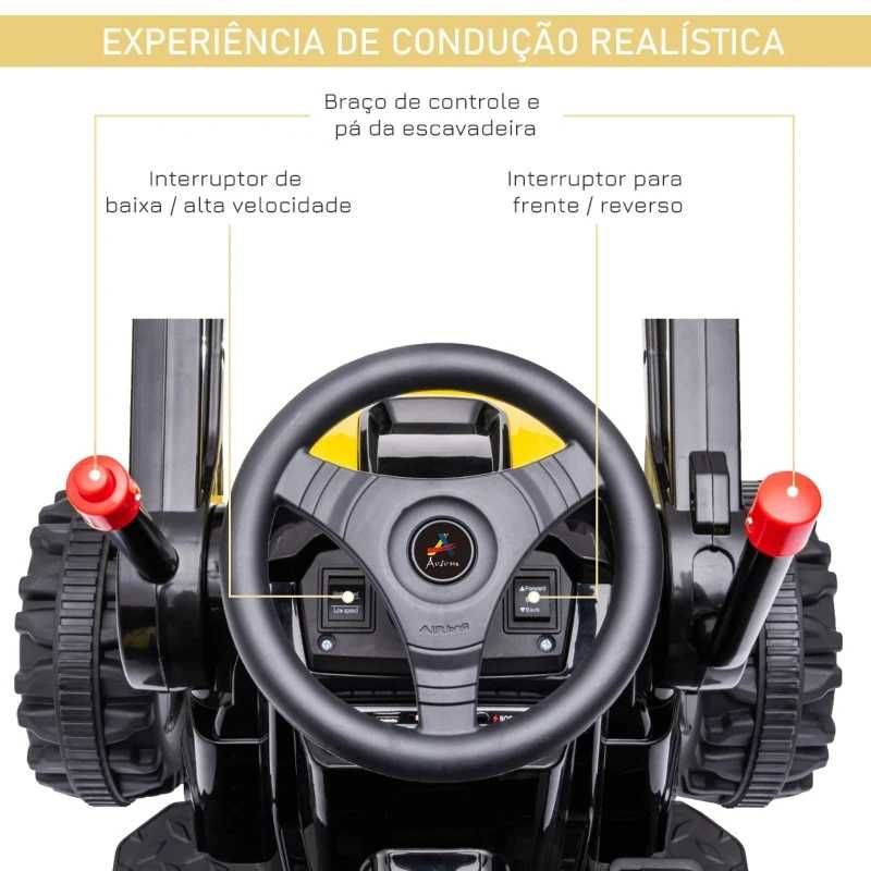 Trator escavadora elétrica para crianças