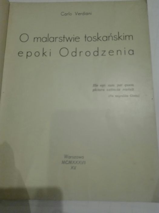 Książka O malarstwie toskańskim epoki odrodzenia