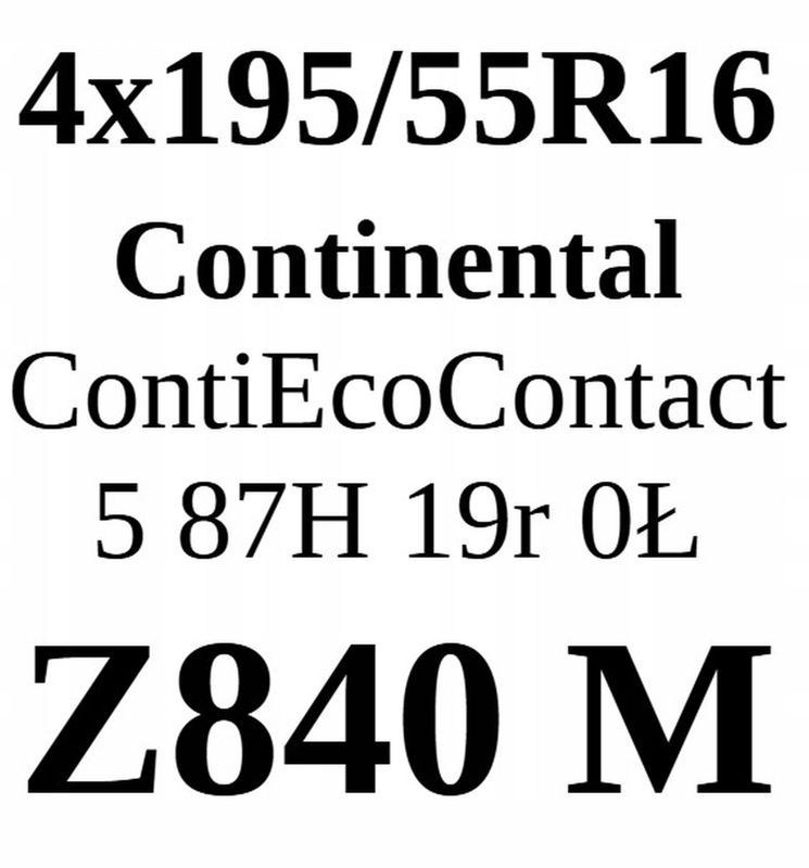 4x 195/55r16 Continental ContiEcoContact 5/87h Jak Nowe