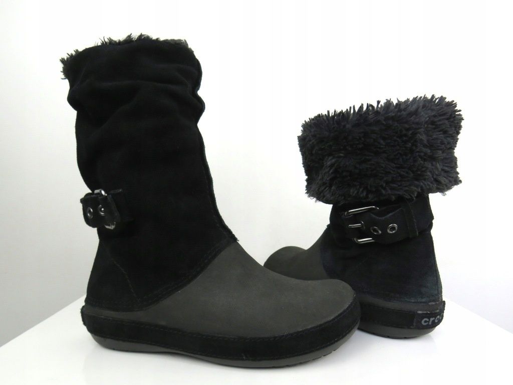 Damskie buty kozaki śniegowce Crocs W 8 czarne