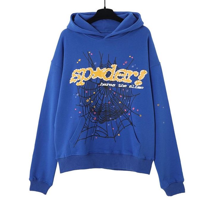 Hoodie sp5der blue. Худи Спайдер синя