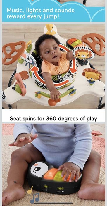 Розвиваючий ігровий центр-стрибунці Fisher Price з музичними вогнями