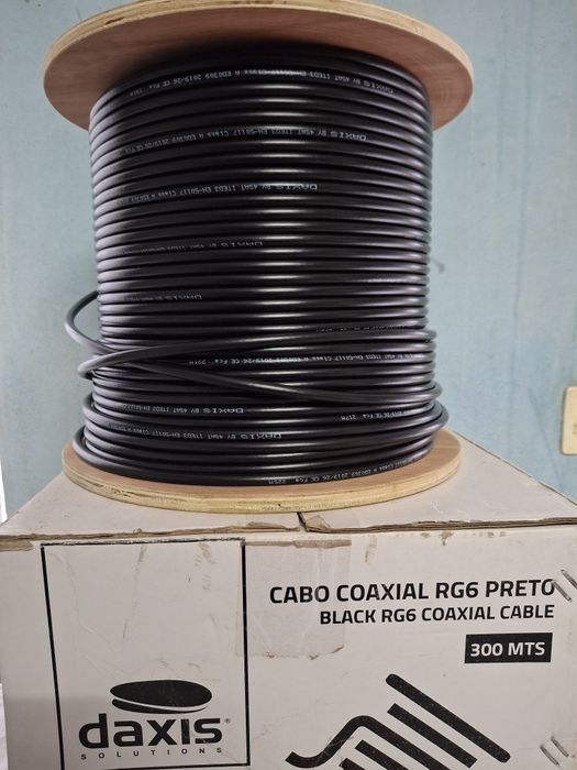 Cabo Coaxial RG6 Preto 228m
