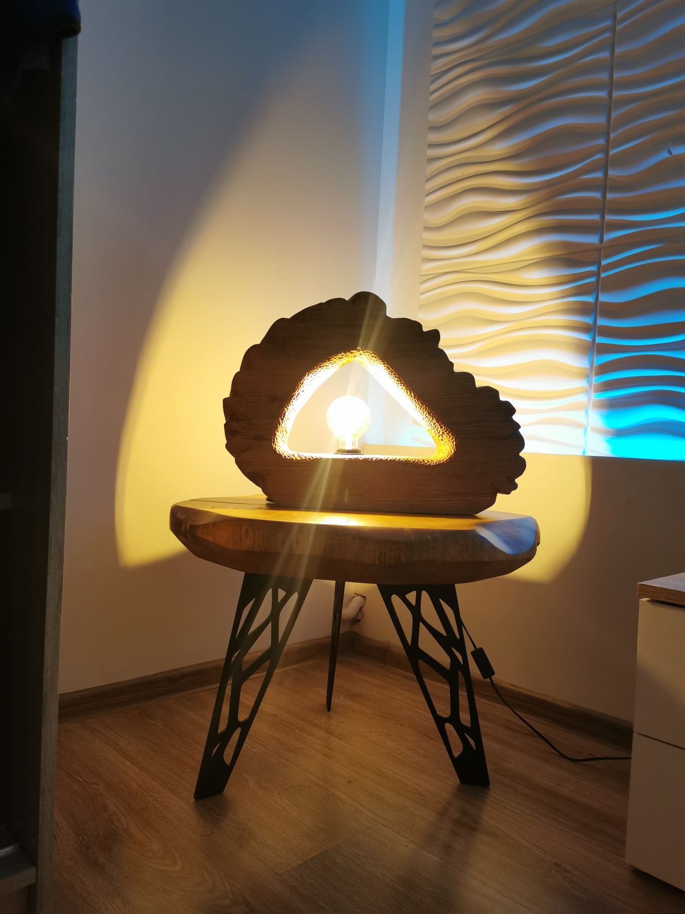 Stolik kawowy loft dąb okrągły