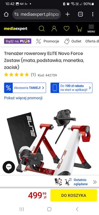 Trenażer rowerowy Elite Novo Force w zestawie + opona w cenie