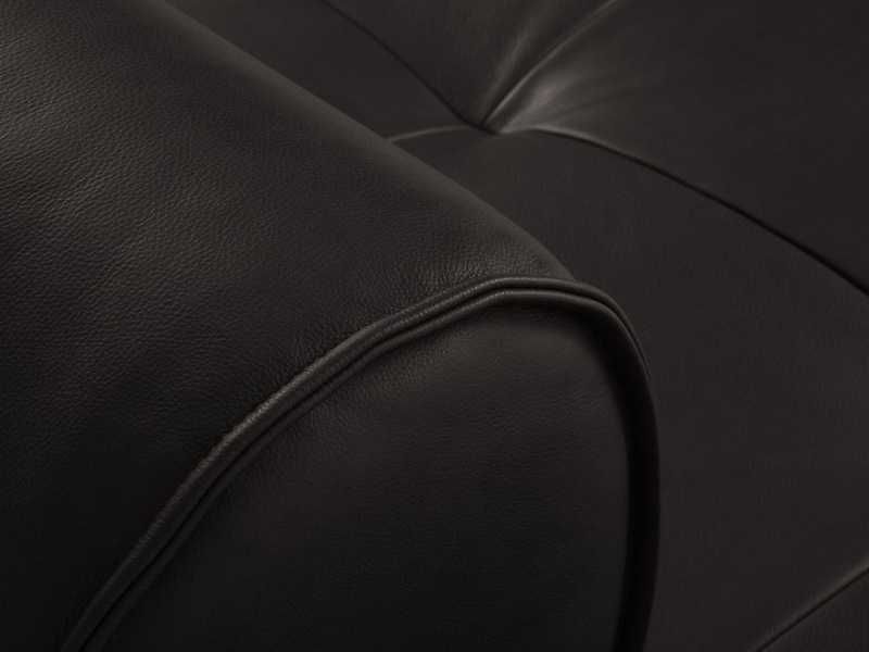 Sofa skórzana modułowa 3-os Lily Black 234x105x74cm Maison Heritage