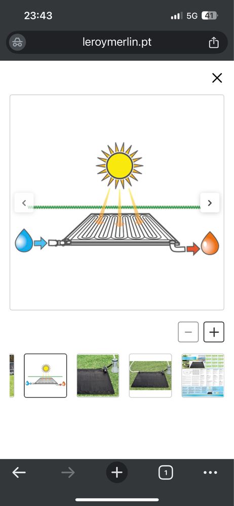 Tapete para aquecer agua da piscina
