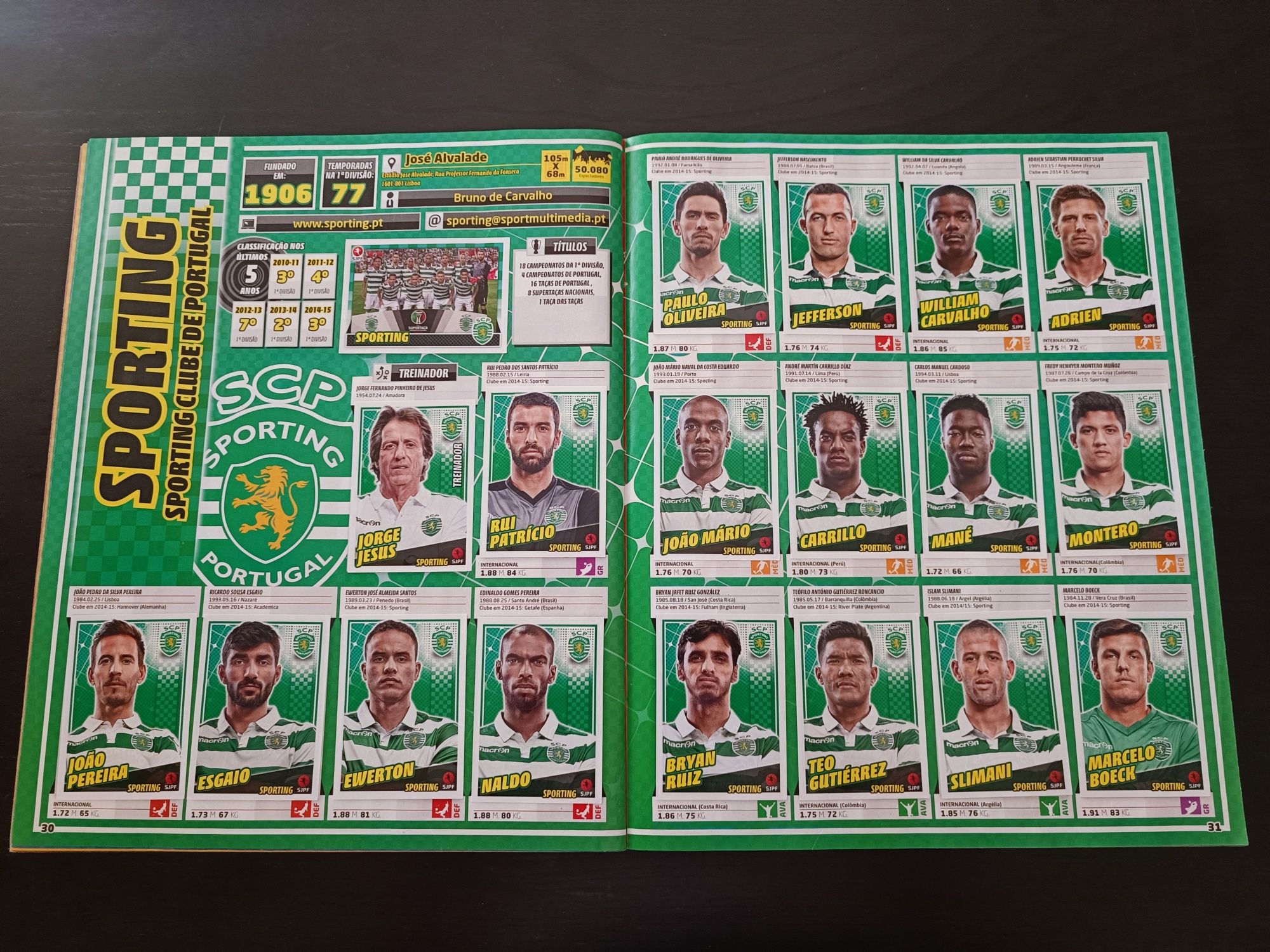 Caderneta futebol 2015/2016