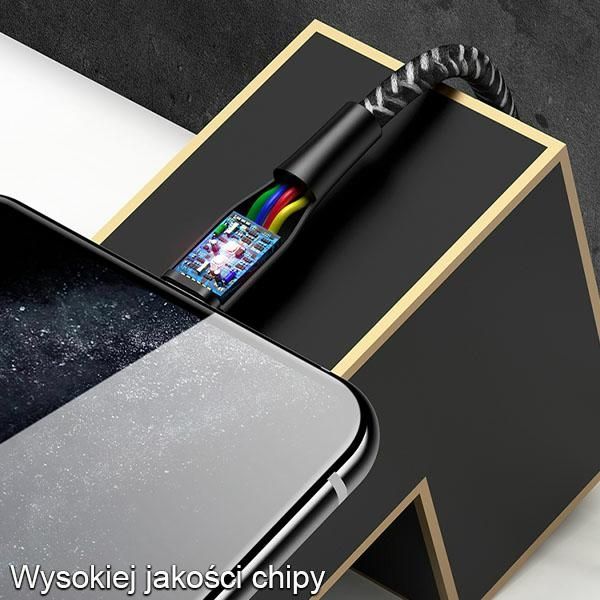 USAMS Kabel pleciony U41 lightning 3m2A czerwony/red SJ397USB02