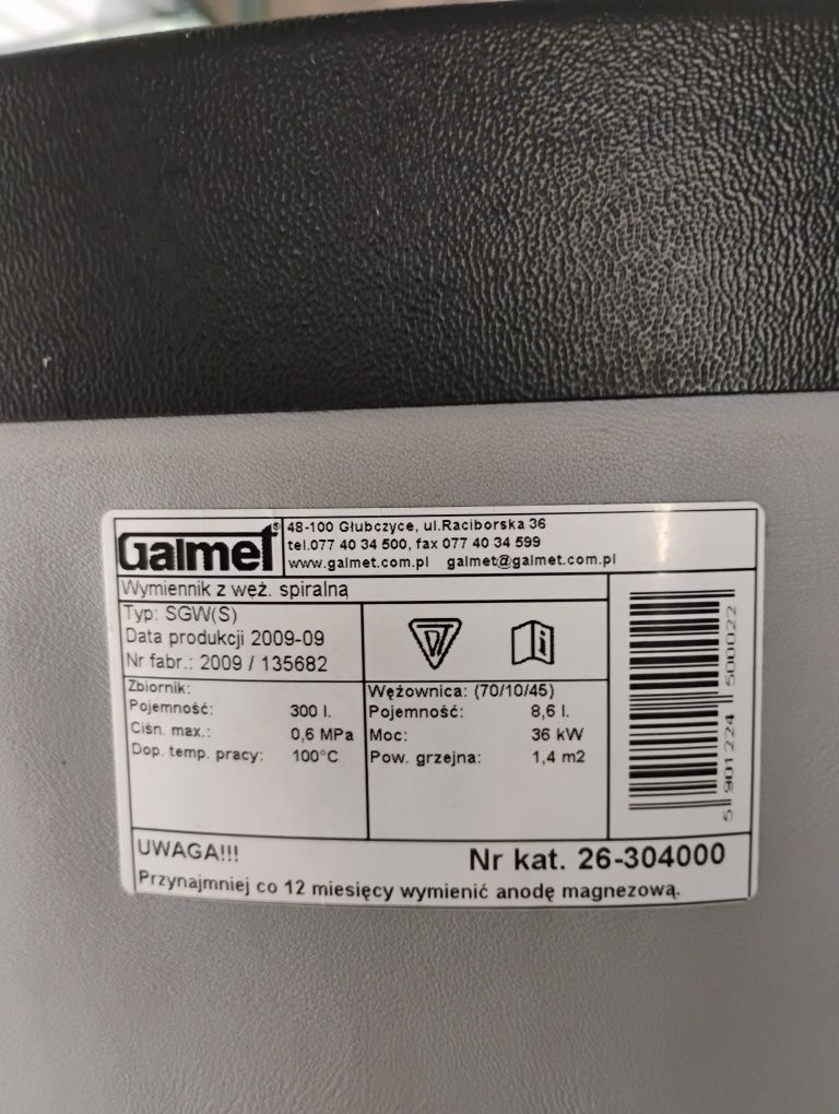 Zbiornik CWU 300l Gamlet