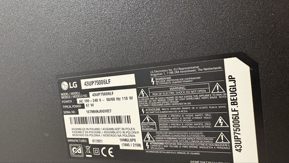 Televisão LG 110 polegadas