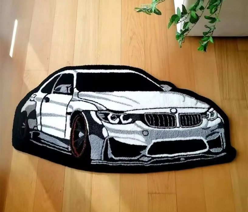 Dywan Z Samochodem BMW M4 Samochód Car 40 x 60cm Mata Antypoślizgowa