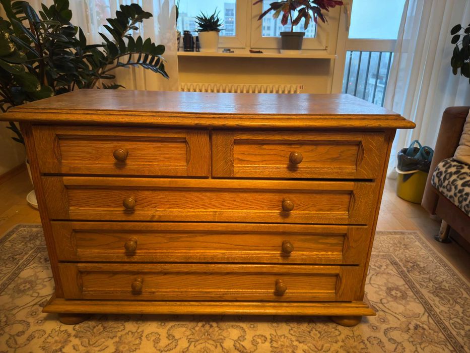 2× komoda drewniana/dębowa/solidne, klasyczne