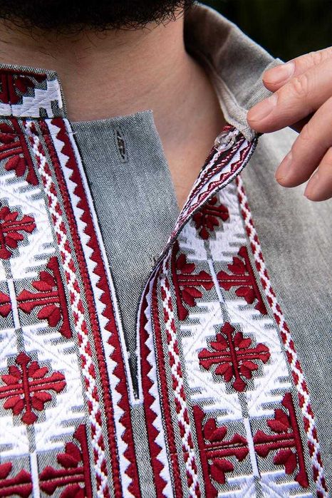 Вишиванка чоловіча з льону сорочка для чоловіка традиційна