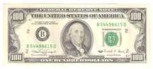 Банкнота США 100 Долларов 1990 год UNC