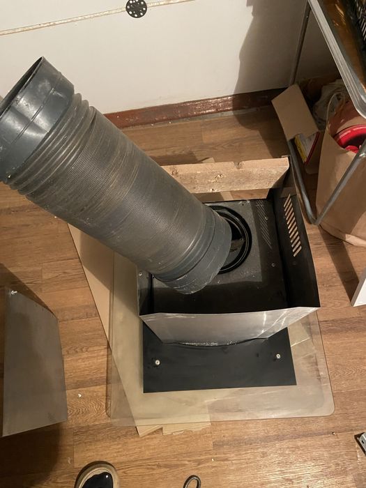 Витяжка нержавійка, скло