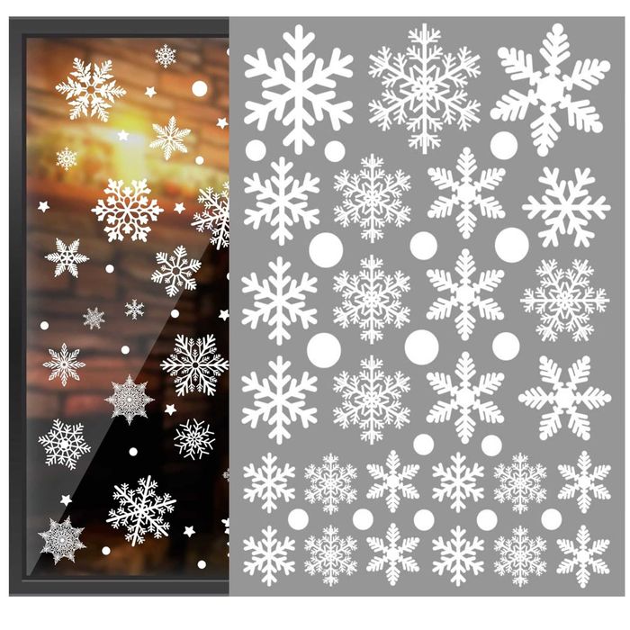 NAKLEJKI Na SZYBĘ Świąteczne Ozdoby Na Okno Lustro ŚNIEŻYNKI