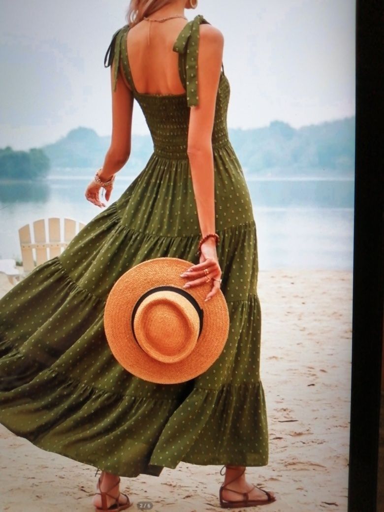 Vestido lindo, em verde, novo!
