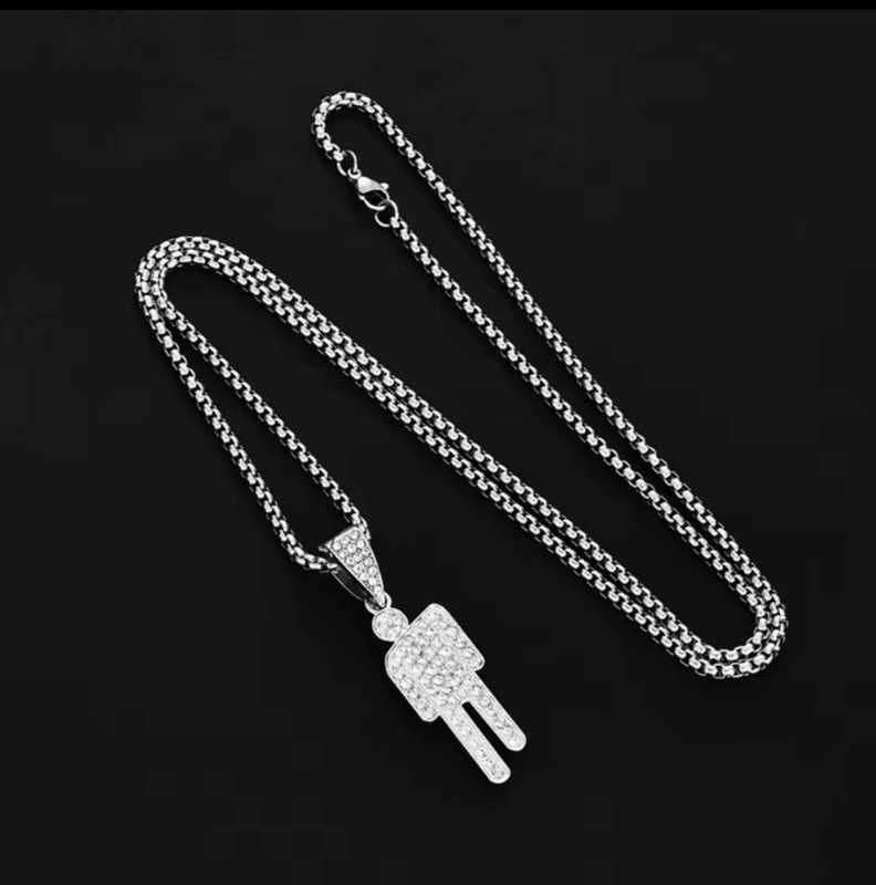 łańcuszek chain drip y2k rap drip ice diamenty trap łańcuch wisiorek