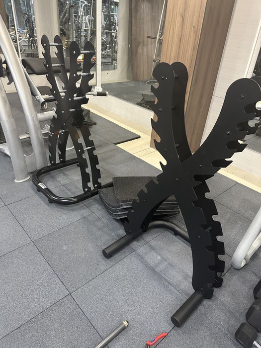 Тренажерный зал , стойки для гантелей 1-10 кг , гантельная горка