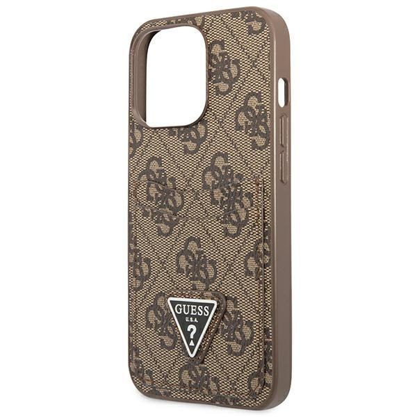 Etui Guess 4G Double Card Triangle Logo do iPhone 13 Pro, Brązowe