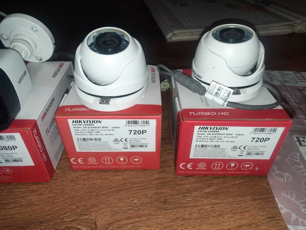 Продам видеонаблюдение Hikvision, видеорегистратор+камеры+жест.диск!