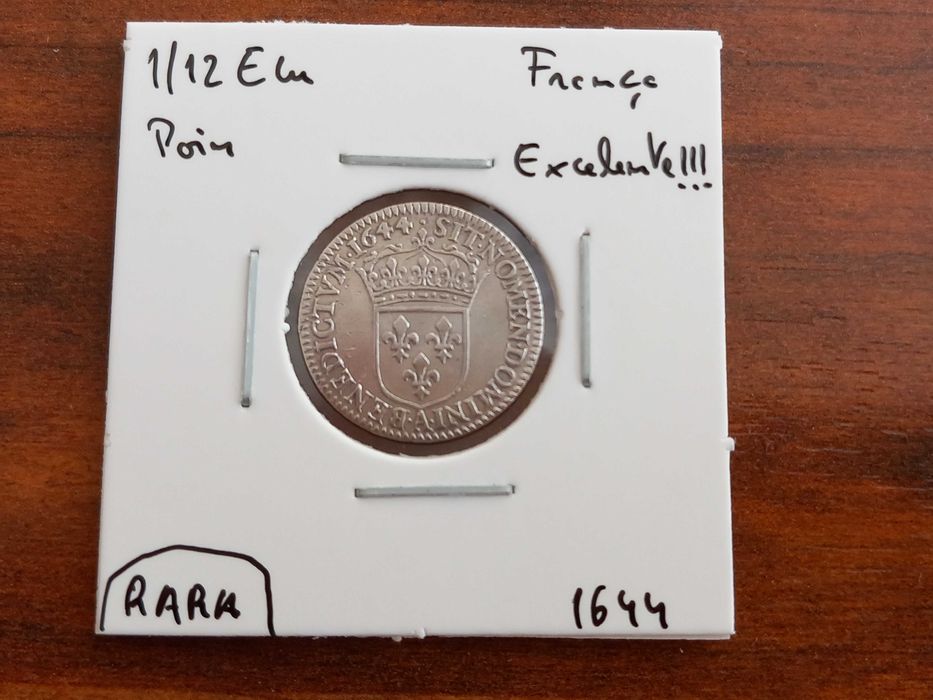 Moeda 1/12 Ecu França 1644 - Excelente!!!