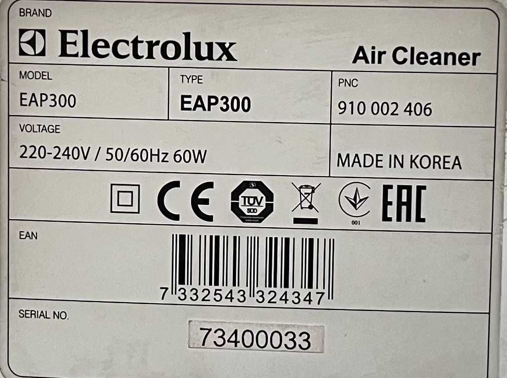 Oczyszczacz powietrza ELECTROLUX EAP300