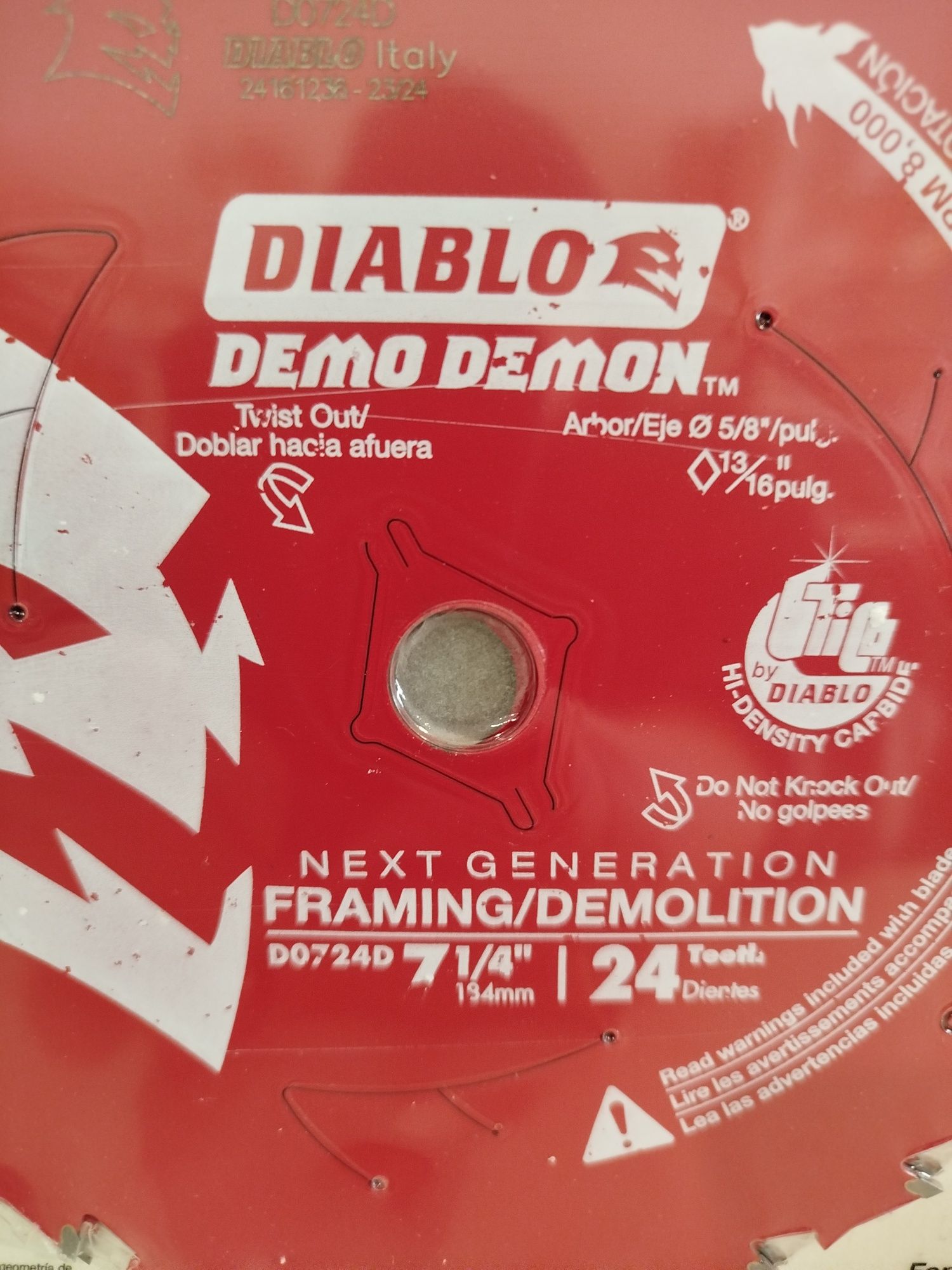Diablo DemoDemon 0724D пиляльний диск 184 мм цвяхи Оригінал США