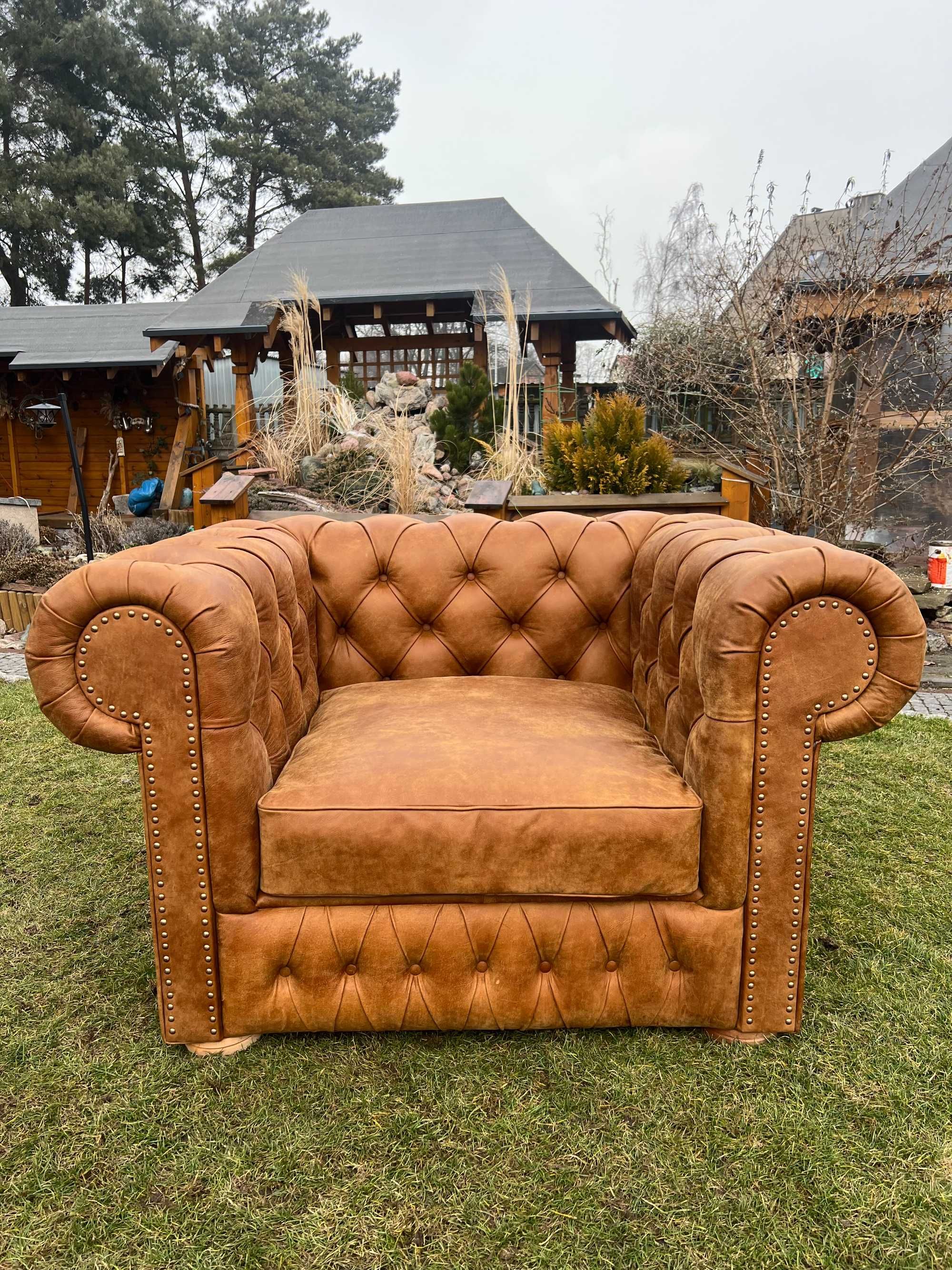 Sofa Chesterfield SKÓRA NATURALNA