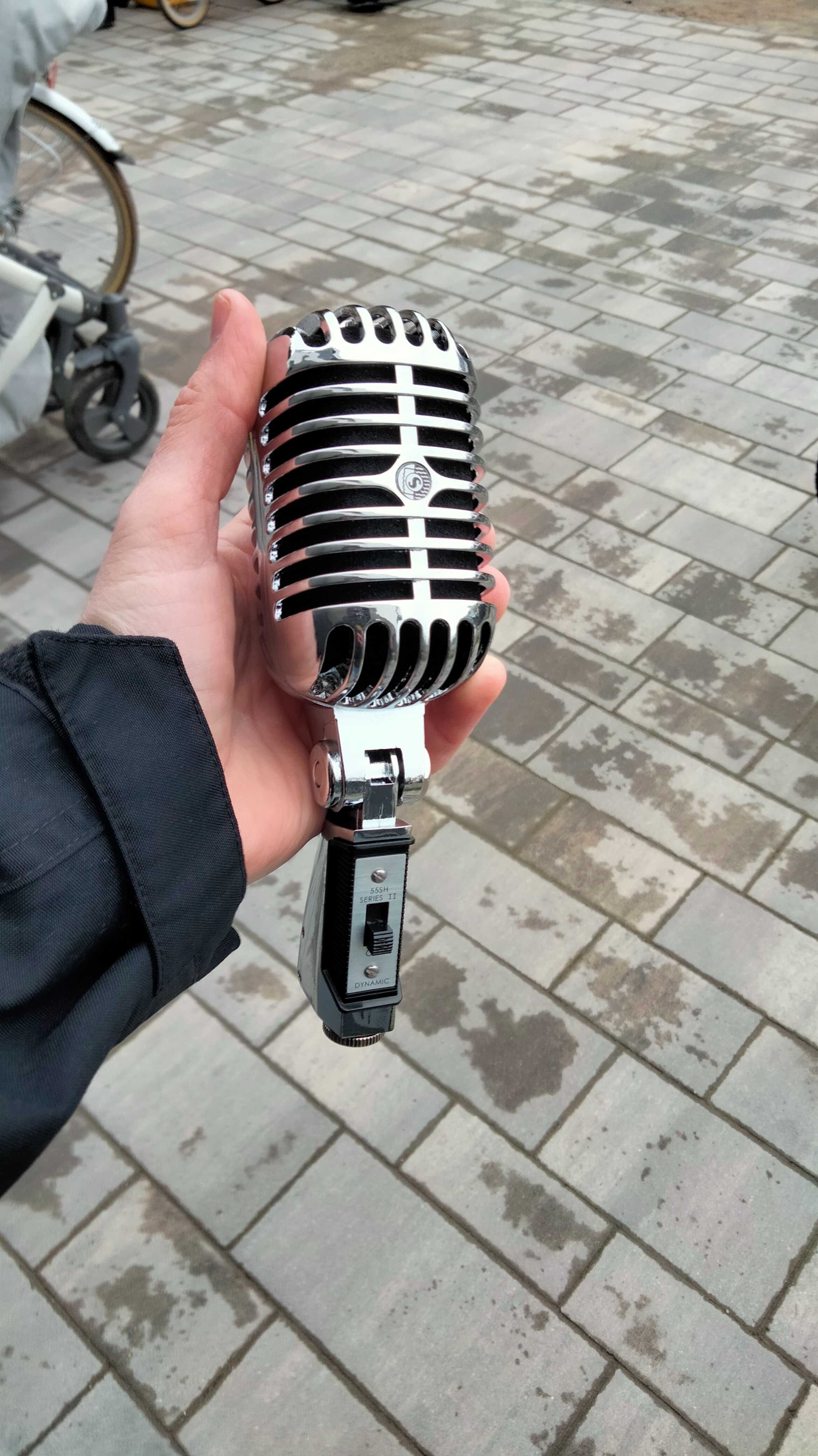 Mikrofon bezprzewodowy Power Dynamics i mikrofon vintage retro old