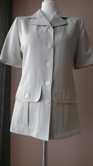 Letni żakiet, kolor jaśminowy/zielonkawy beż, rozmiar 36