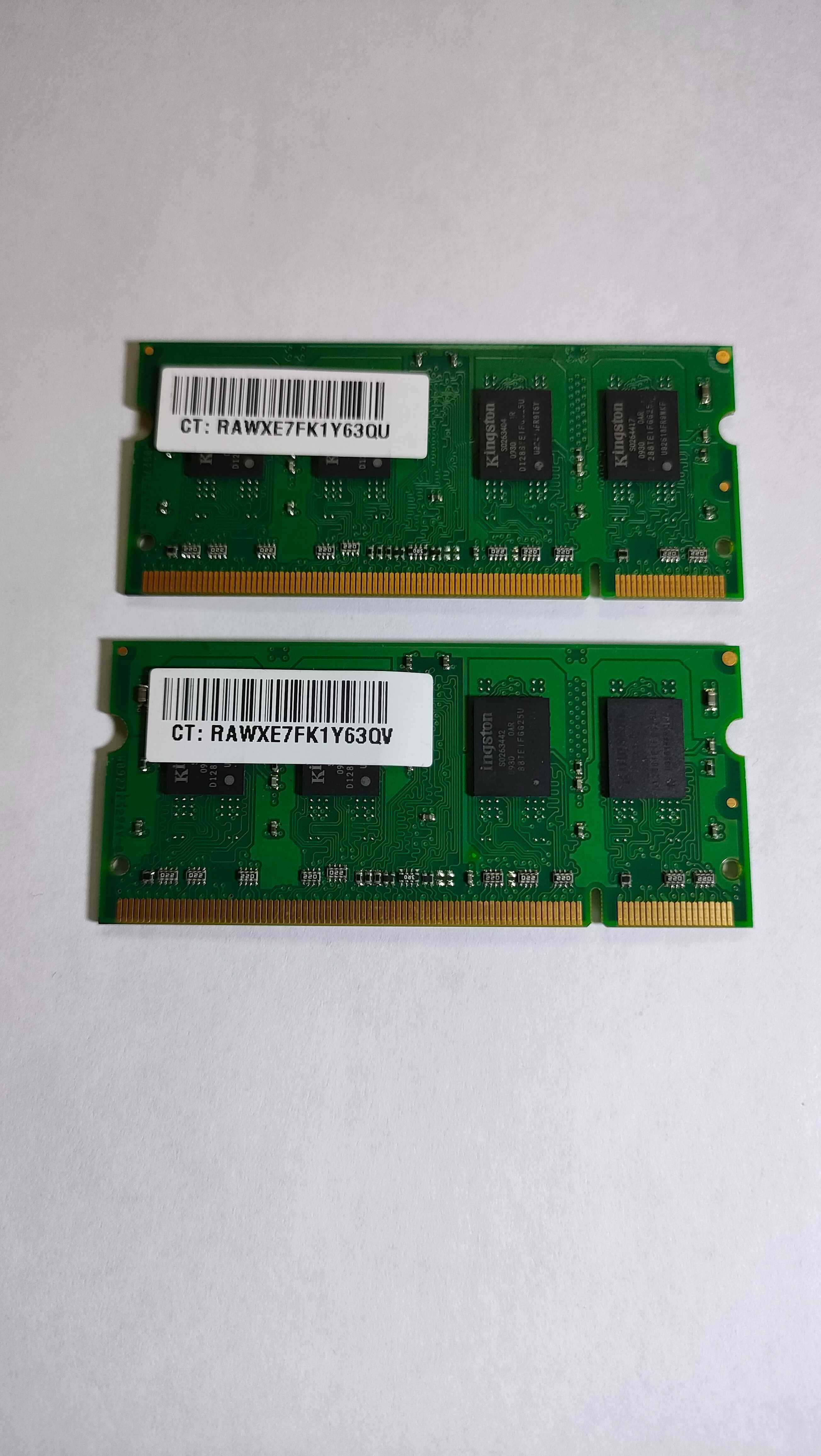 Оперативна пам'ять so-dimm ddr2 2GB 2x1GB Kingston 667 МГц
