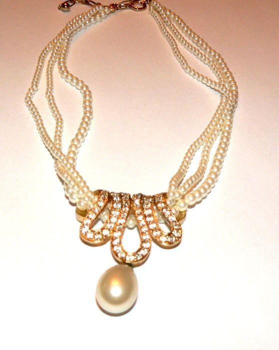 Naszyjnik-stara ,wiedenska sztuczna bizuteria , perly .