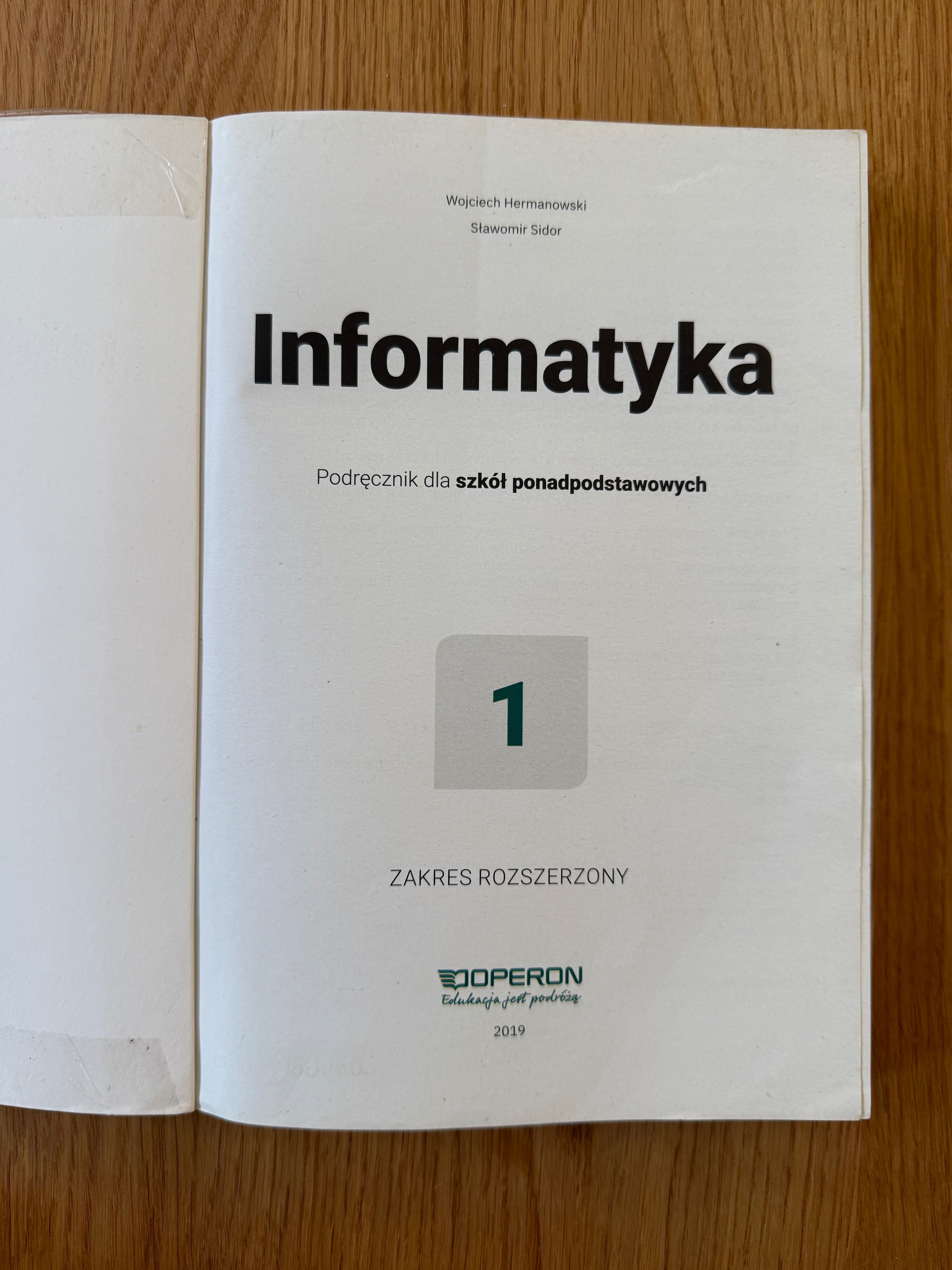 Podręcznik Informatyka 1. Zakres rozszerzony. Operon