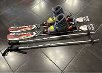 Narty Salomon 110 cm, buty Head 251 mm, kijki 92 cm