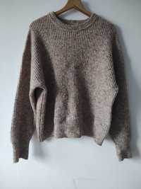 Wełniany sweter Vintage Brązowy 00s 90s S 36 Bik Bok